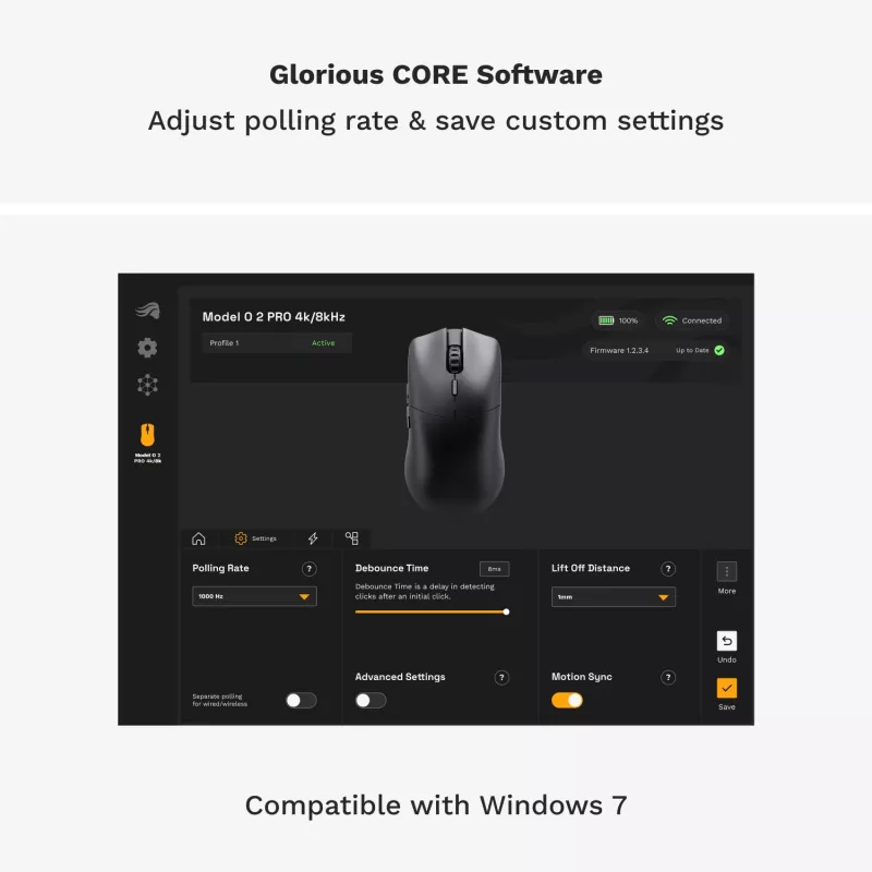 Glorious Gaming Glorious Model O 2 PRO Wireless - 1K polling - zwart