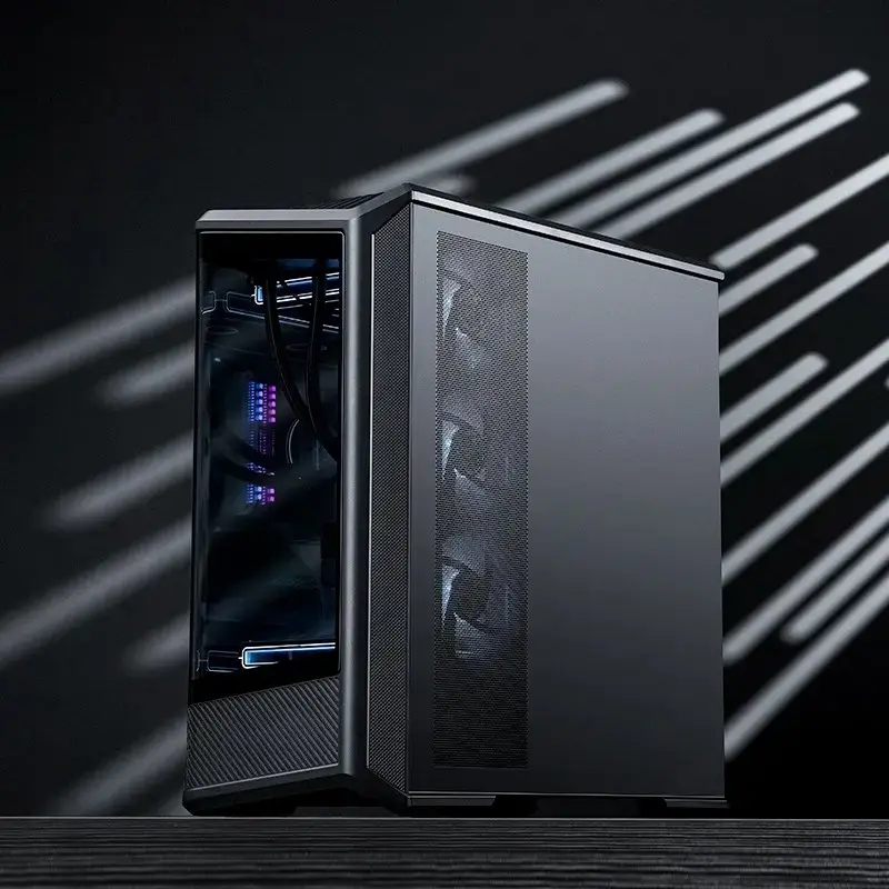 Computerbehuizing Jonsbo D400 midi tower ATX tempered glass – zwart