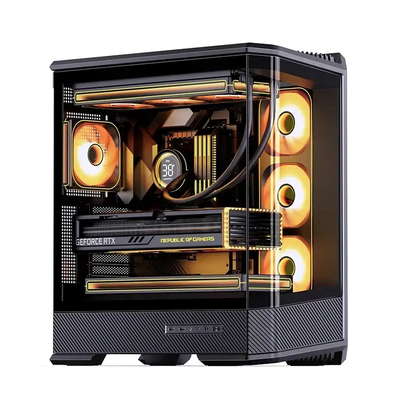Computerbehuizing Jonsbo D400 midi tower ATX tempered glass – zwart