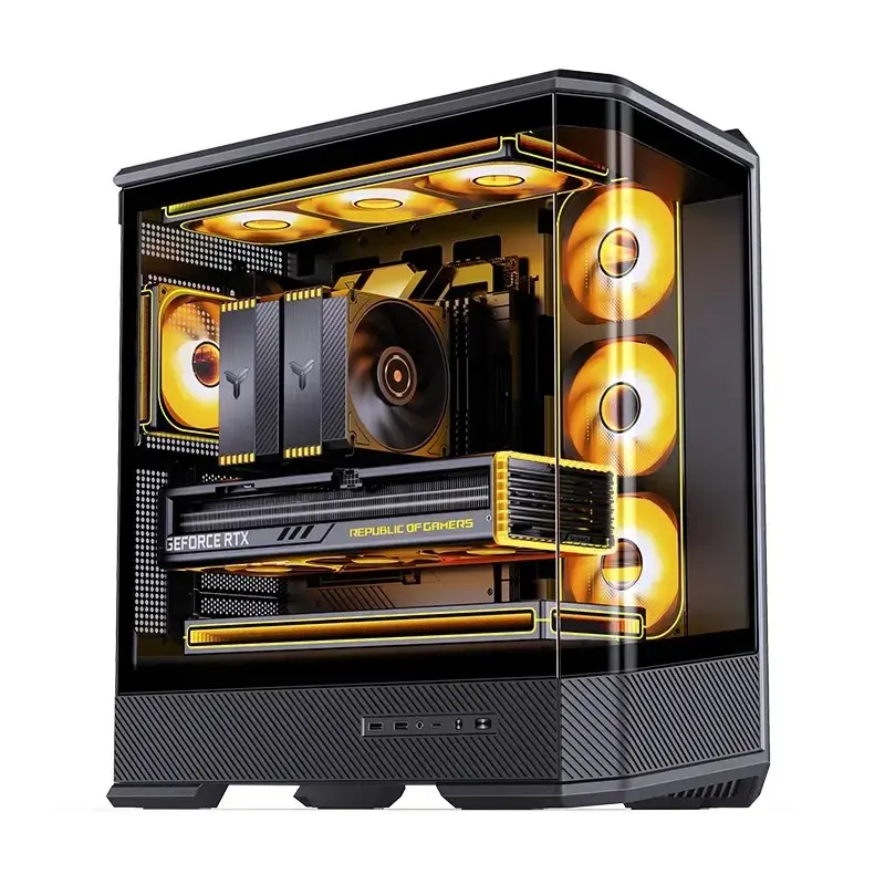 Computerbehuizing Jonsbo D400 midi tower ATX tempered glass – zwart