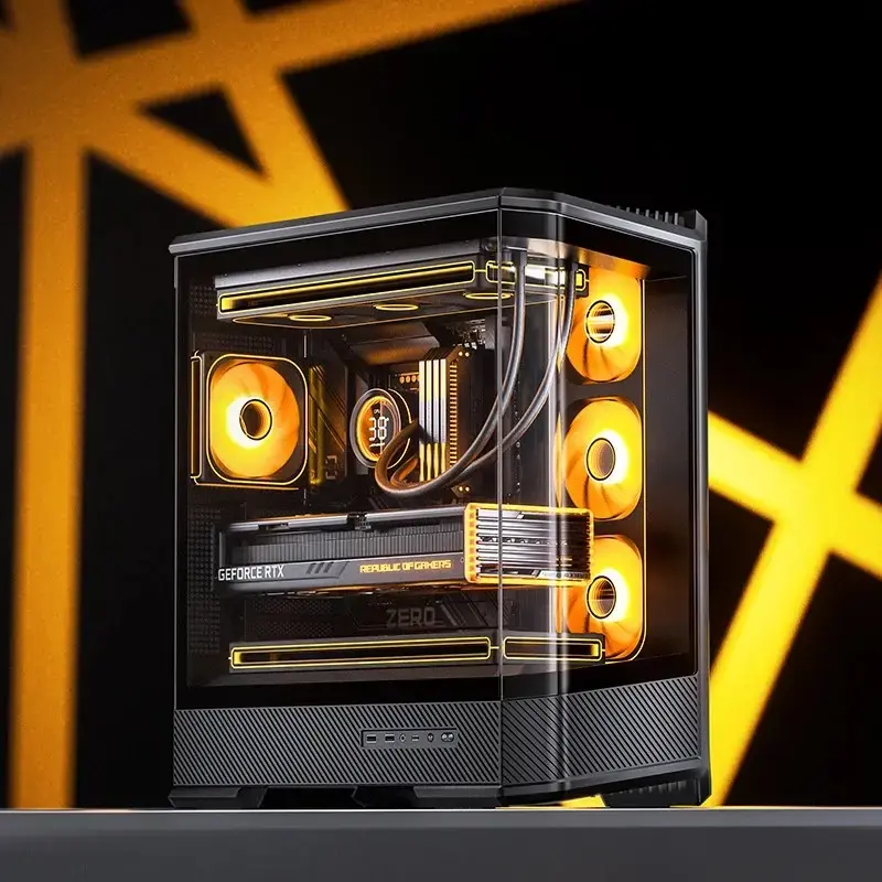 Computerbehuizing Jonsbo D400 midi tower ATX tempered glass – zwart