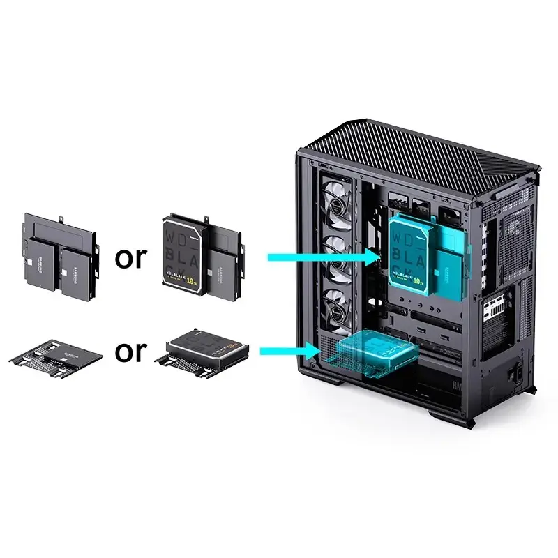 Computerbehuizing Jonsbo D400 midi tower ATX tempered glass – zwart