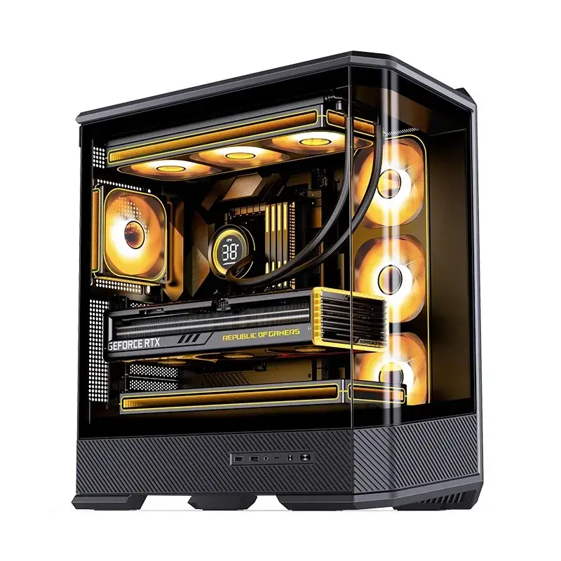 Computerbehuizing Jonsbo D400 midi tower ATX tempered glass – zwart