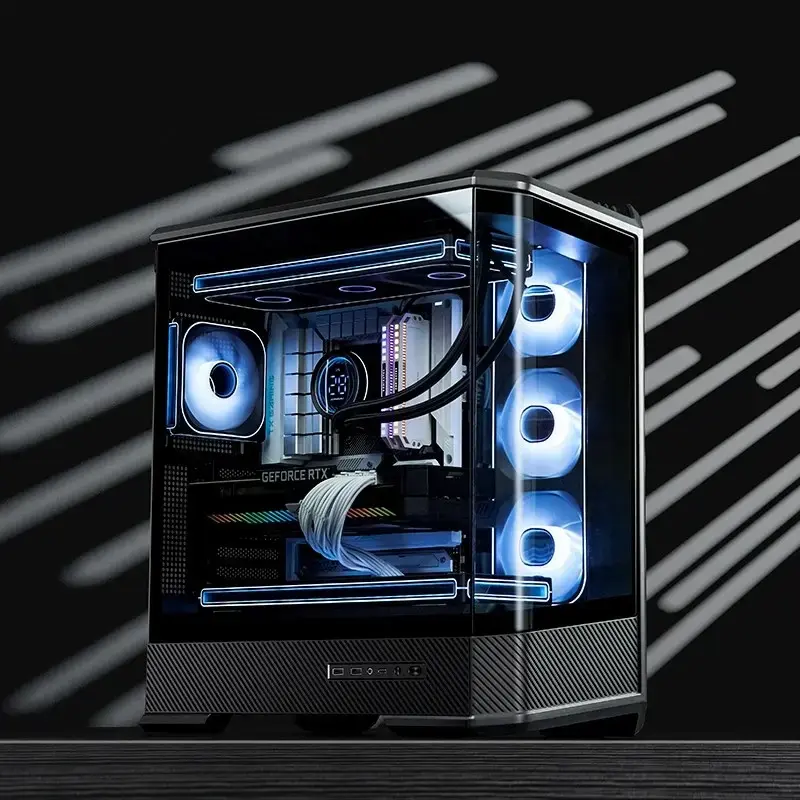 Computerbehuizing Jonsbo D400 midi tower ATX tempered glass – zwart