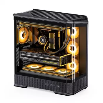 Computerbehuizing Jonsbo D400 midi tower ATX tempered glass – zwart
