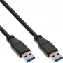 InLine USB 3.2 Gen.1 kabel Type-A stekker / A stekker, zwart, 0,3 m