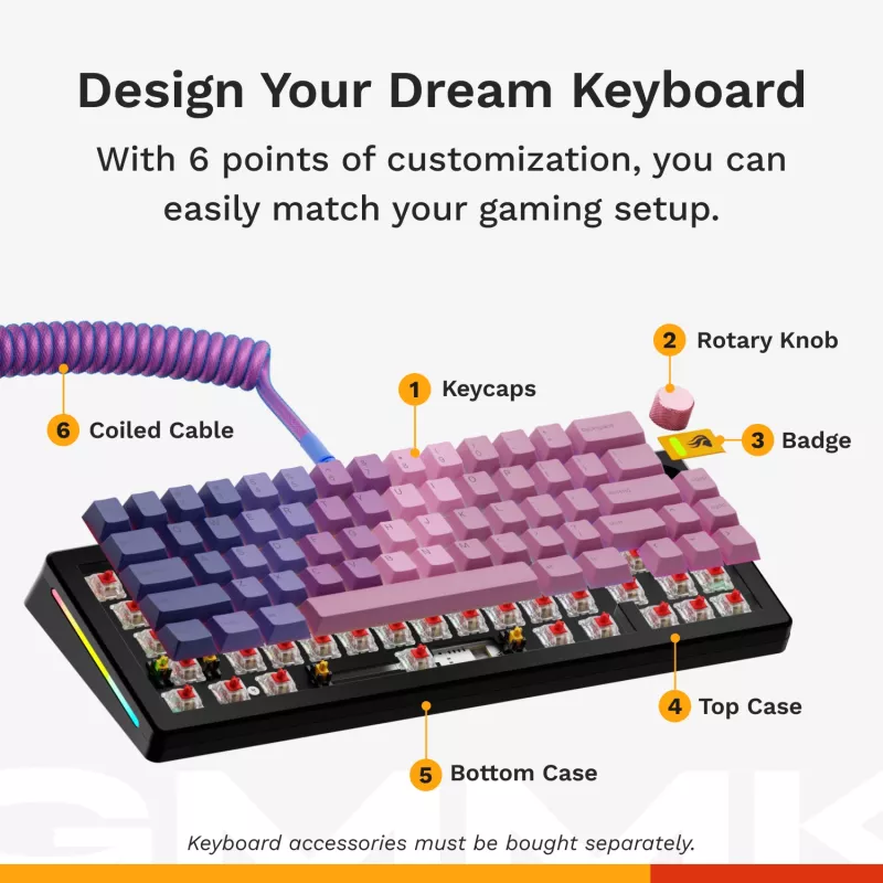 Glorious Gaming GMMK 3 65% Barebones Bedraad Zwart - ISO
