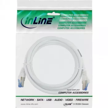 InLine patchkabel S/FTP PiMF Cat.6A halogeenvrij 500MHz wit 1,5m