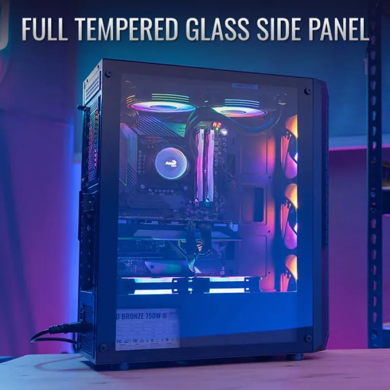 PC-behuizing Aerocool Beam-G-BK-V1 Mini Tower Zwart