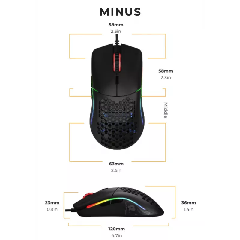 Glorious Gaming Glorious Model O- muis Regular (zwart), rechtshandig, optisch, USB Type-A, 3200 DPI, zwart