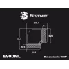 Compressiehoek BitsPower Carbon zwart BP-CBE90DML — messing 90°-fitting, zwarte carbonlook, 1 stuk