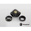 Compressiehoek BitsPower Carbon zwart BP-CBE90DML — messing 90°-fitting, zwarte carbonlook, 1 stuk