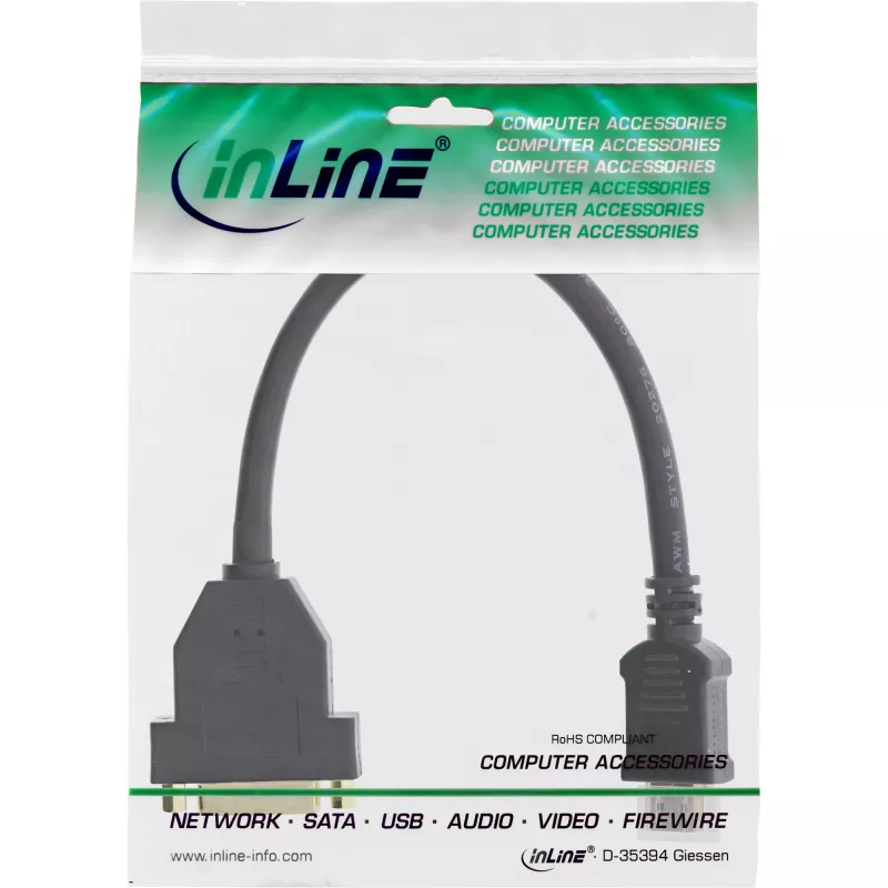 InLine HDMI-DVI-adapter HDMI A-stekker / DVI-bus 0,2 m