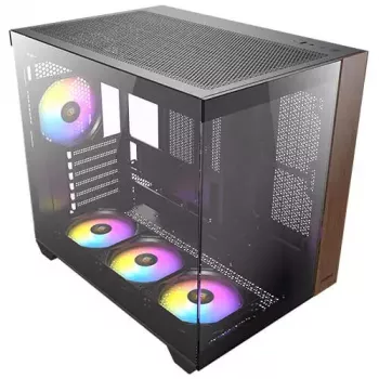 PC-behuizing Antec CX800 Midi Tower zwart, houtlook