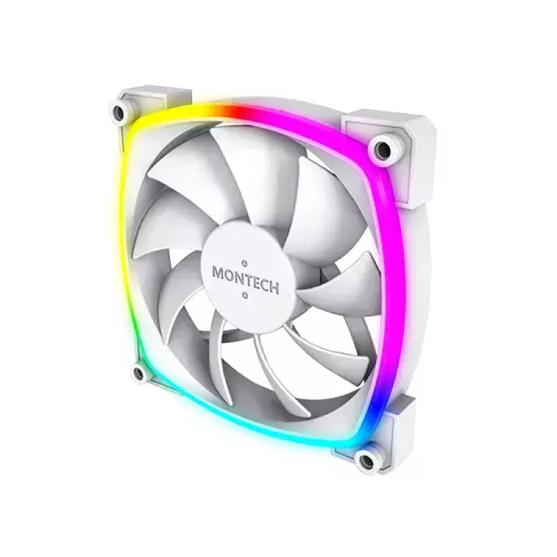 Ventilatormodule Montech AX120 PWM 120mm 12V 3-pin 4-pin wit