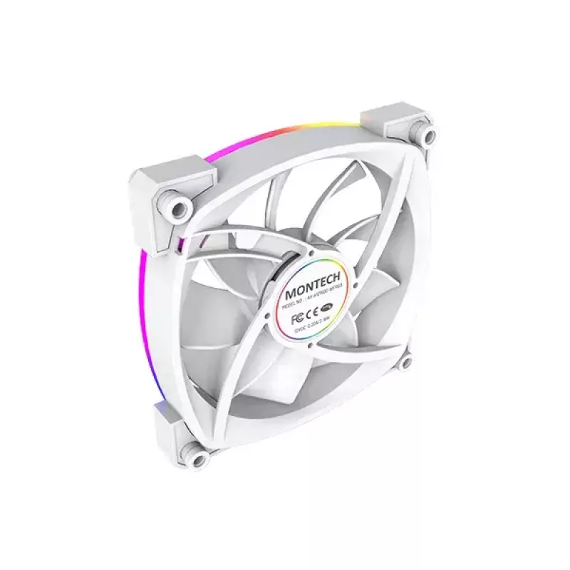 Ventilatormodule Montech AX120 PWM 120mm 12V 3-pin 4-pin wit