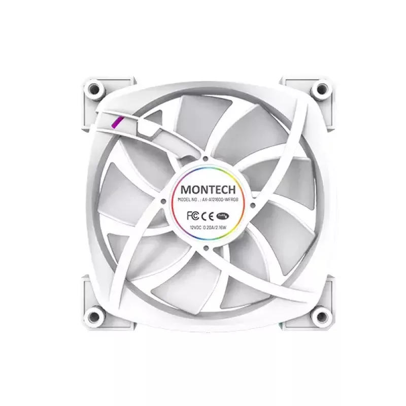 Ventilatormodule Montech AX120 PWM 120mm 12V 3-pin 4-pin wit