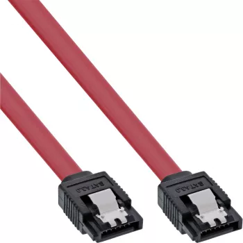 InLine SATA 6Gb/s-kabel met vergrendelingslipjes 0,3 m