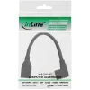 InLine DisplayPort 1.4-adapterkabel M/F, 8K4K, haaks rechts, zwart/goud