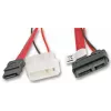 Akasa AK-CB050-40 SATA-combokabel, Slimline SATA naar SATA / Molex, 0,4 m