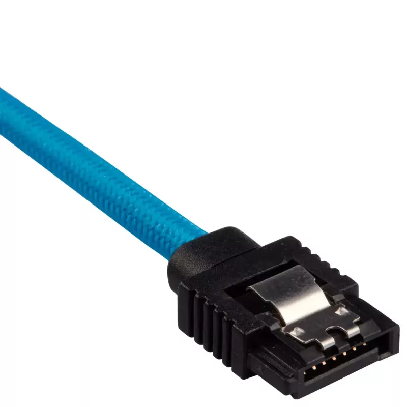 Corsair CC-8900251 Premium Sleeved SATA-kabel, 0,3 m, (2 stuks), blauw