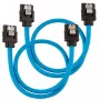 Corsair CC-8900251 Premium Sleeved SATA-kabel, 0,3 m, (2 stuks), blauw