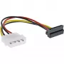 InLine SATA-stroomadapterkabel 1x 4-pins bus / 15-pins SATA naar boven afgehoekt 29670X