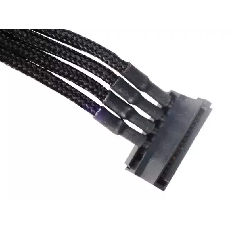 SilverStone SST-PP07-BTSB verlengkabel van 4-pins Molex naar 4x SATA, 300 mm, zwart