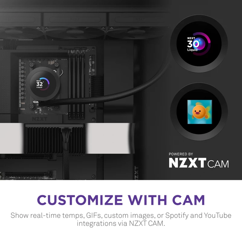 All-in-one-vloeistofkoeler NZXT Kraken Plus 360 12 cm zwart fluid dynamic bearing