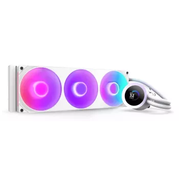 All-in-one-vloeistofkoeler NZXT Kraken Plus 360 RGB wit 500–2400 tpm