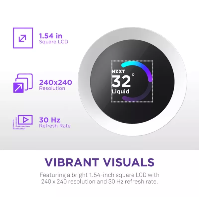 All-in-one-vloeistofkoeler NZXT Kraken Plus 360 RGB wit 500–2400 tpm