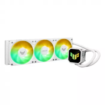All-in-One-vloeistofkoeler ASUS TUF Gaming LC III 360 ARGB White Edition – 360 mm, 120-mm-ventilator, ondersteuning voor LGA1700/1200, AM4/AM5