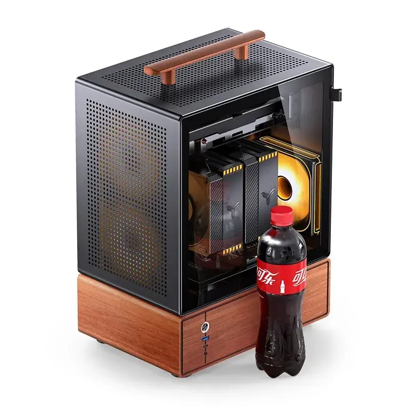 Pc-behuizing Jonsbo T7 midi-tower mATX gehard glas zwart