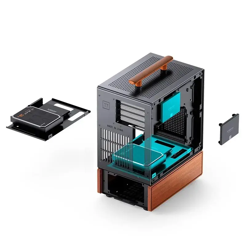 Pc-behuizing Jonsbo T7 midi-tower mATX gehard glas zwart