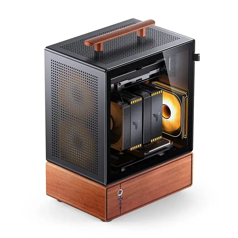 Pc-behuizing Jonsbo T7 midi-tower mATX gehard glas zwart