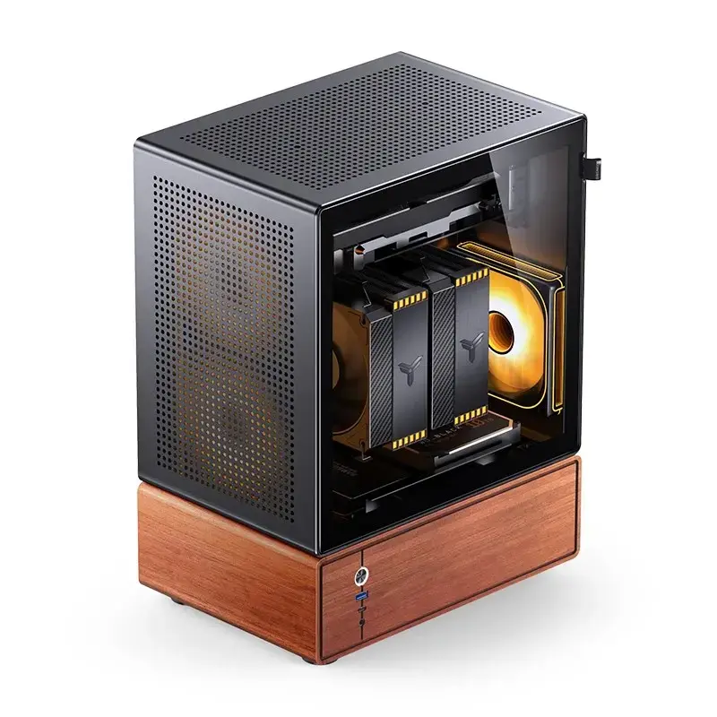 Pc-behuizing Jonsbo T7 midi-tower mATX gehard glas zwart