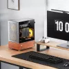 Pc-behuizing Jonsbo T7 midi-tower mATX gehard glas zilver