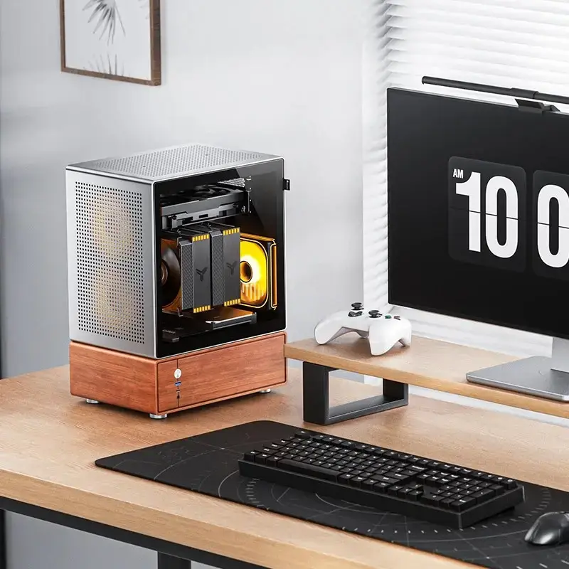 Pc-behuizing Jonsbo T7 midi-tower mATX gehard glas zilver