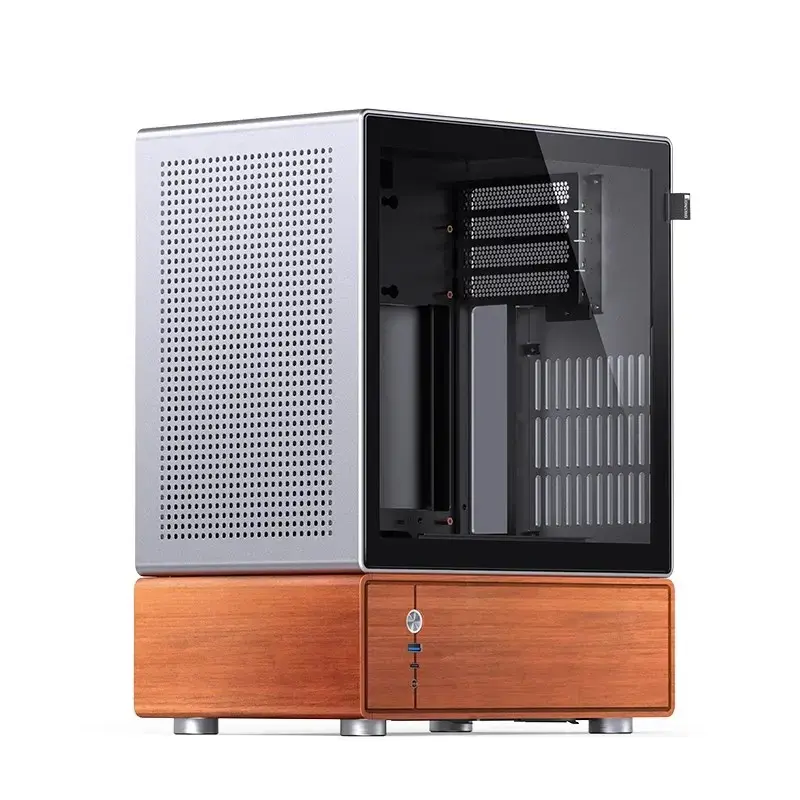 Pc-behuizing Jonsbo T7 midi-tower mATX gehard glas zilver