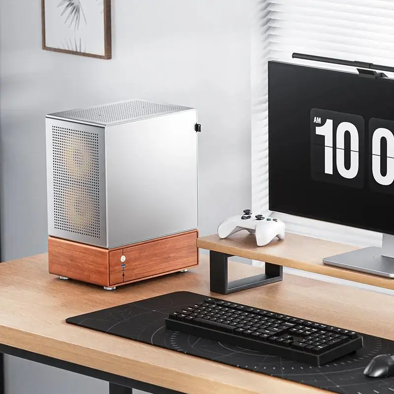 Pc-behuizing Jonsbo T7 midi-tower mATX gehard glas zilver