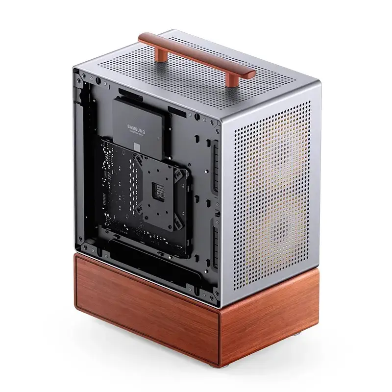 Pc-behuizing Jonsbo T7 midi-tower mATX gehard glas zilver