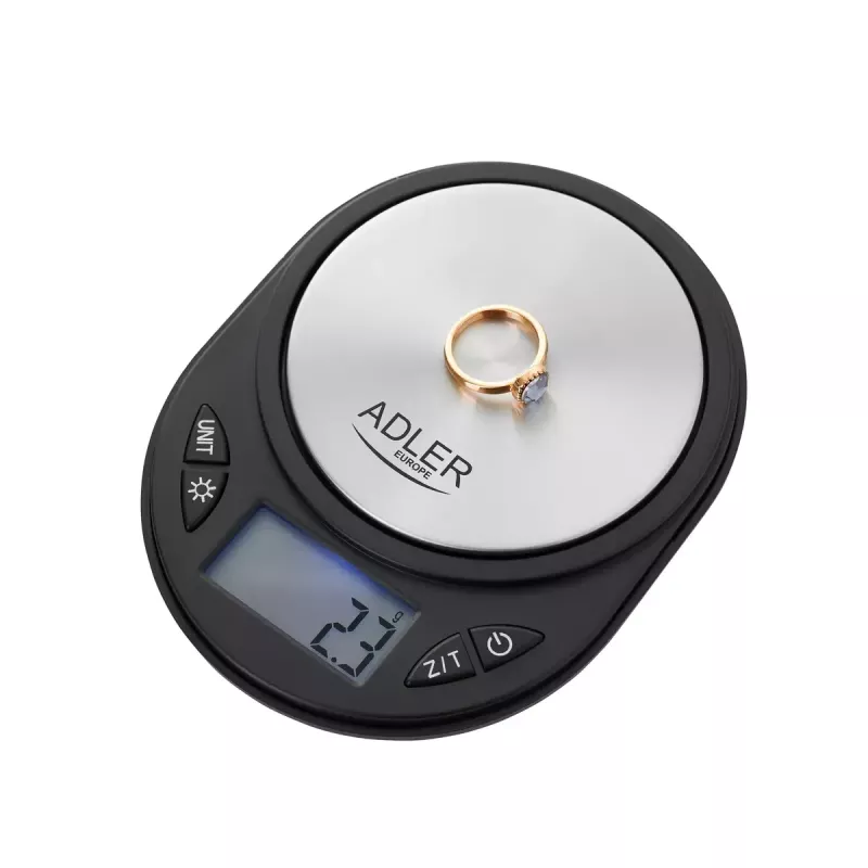 Precisieweegschaal Adler AD 3162 – 750 g capaciteit, 0,1 g nauwkeurigheid, zwart
