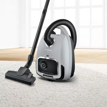 Stofzuiger Bosch Serie 6 BGB6X330 — 600 W, HEPA 13, 4 L stofzak, voor harde vloeren en tapijten, 6 kg, grijs/zwart