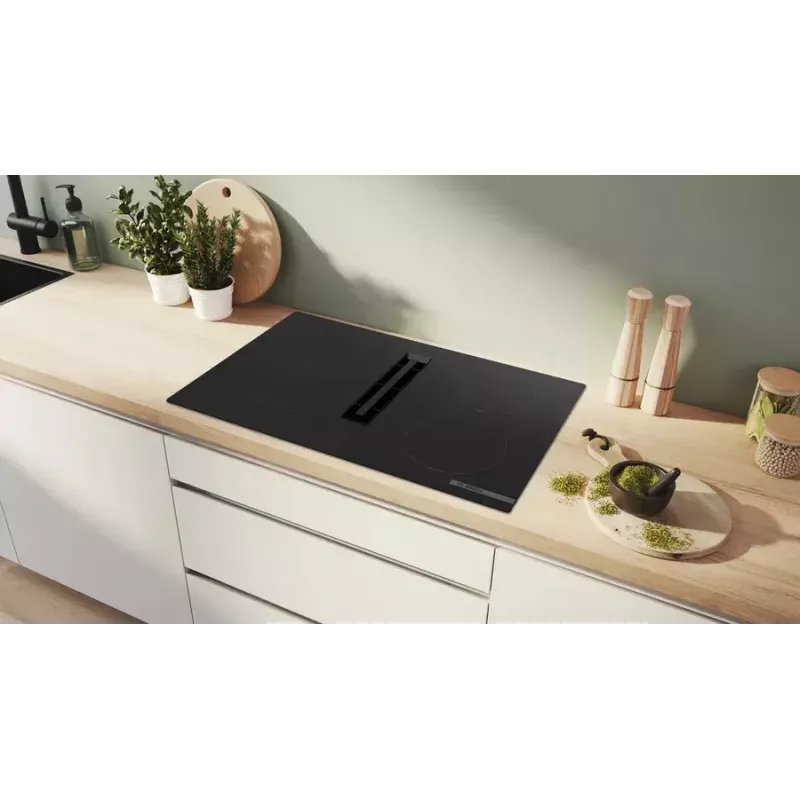 Inductiekookplaat Bosch Serie 4 PVS811B16E, 80 cm, 4-zone touchbediening, frameloos, zwart