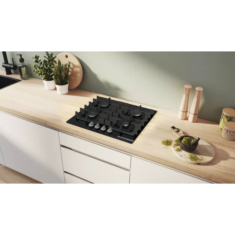 Bosch Serie 4 PNP6B6K40 kookplaat zwart inbouw 60 cm gas 4 zone(s)