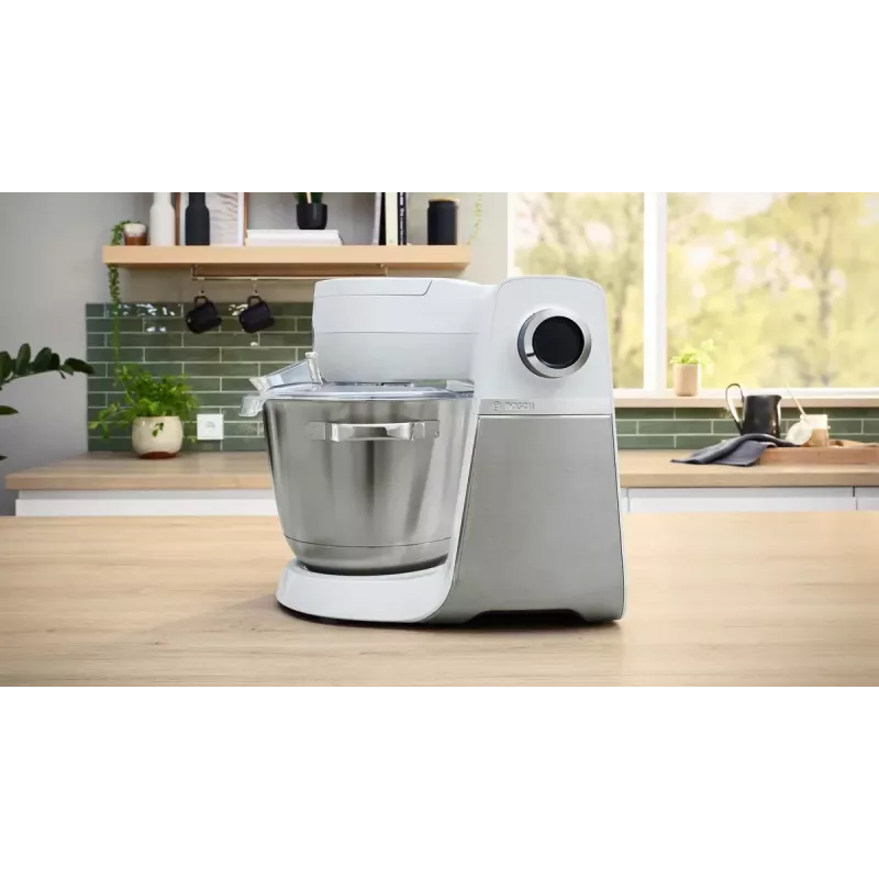 Bosch Serie 6 MUMS6EW22 keukenmachine, 1600 W, patisserieset, blenderopzet, wit/roestvrij staal