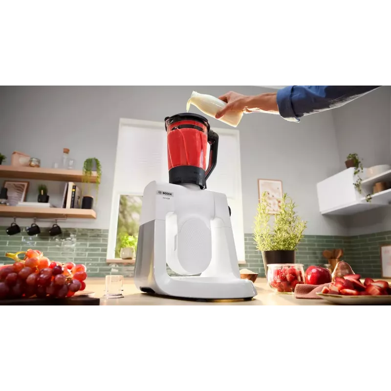 Bosch Serie 6 MUMS6EW22 keukenmachine, 1600 W, patisserieset, blenderopzet, wit/roestvrij staal