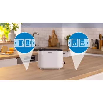 Bosch TAT2M121 toaster 6 2 sneetjes 950 W wit