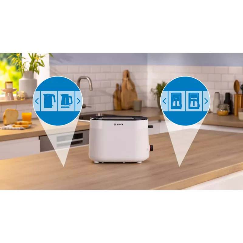 Bosch TAT2M121 toaster 6 2 sneetjes 950 W wit