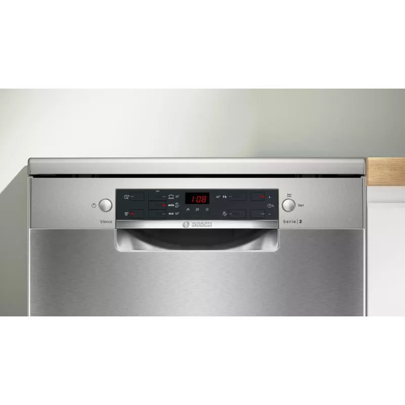 Vaatwasser Bosch Serie 2 SMS25GI09F — vrijstaand, 12 couverts, 60 cm, 46 dB, warmtewisselaardroging